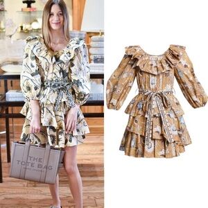 ULLA JOHNSON Giselle Belted Ruffle Mini Dress NWT size 4
